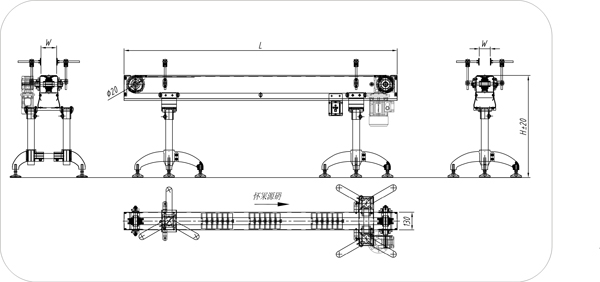 金屬鏈板輸送機(jī)示意圖 金屬鏈板輸送機(jī)示意圖
