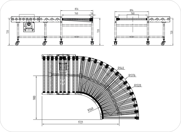 物流轉彎滾筒輸送機示意圖 物流轉彎滾筒輸送機示意圖